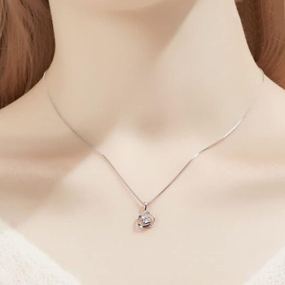 Granddaughter Necklace Gifts from Grandma, Silver Interlocking Hearts, Adjustabl - Picture 6 of 7